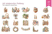 Watercolor Pottery Clipart, a Decorative Illustration by BerryPieArt (Thumbnail 2 of 4)