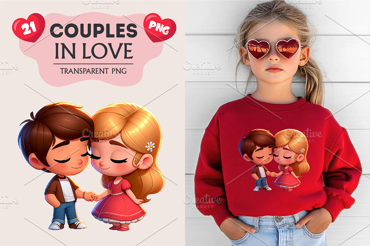 Cute cartoon couples in love., a Person Illustration by KENO Mascots (Photo 6 of 8)