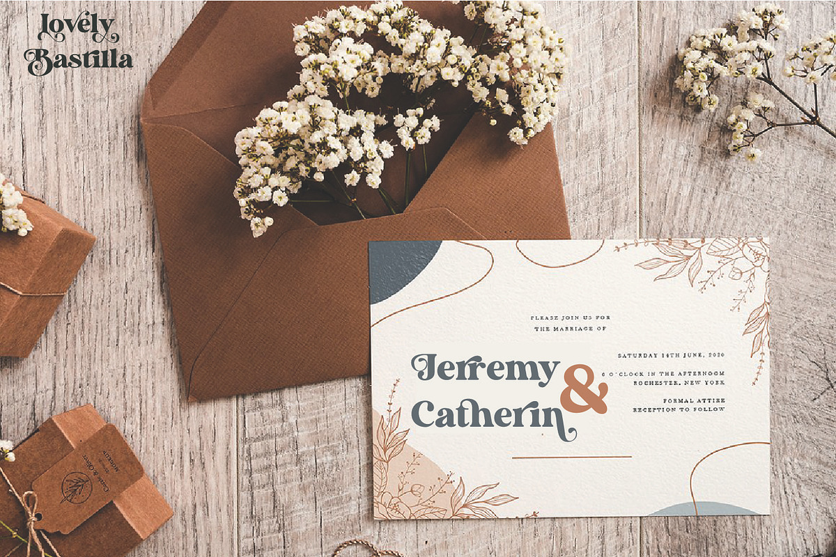 Lovely Bastilla | Retro Serif Font, a Serif Font by MchCrafter (Photo 3 of 18)