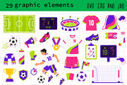 Football Match Vector Clipart Pack, a Sport Illustration by NataKa (Thumbnail 2 of 4)