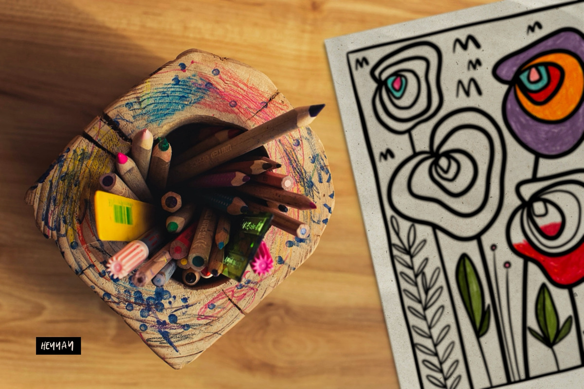 NATURE coloring pages, a Texture Illustration by HEYYAY (Photo 8 of 9)