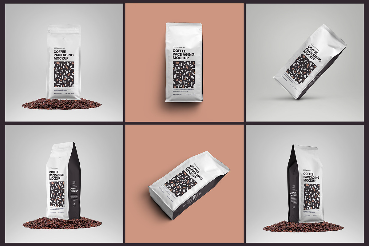 Side Gusset Pouch Coffee Mockups, a Packaging Mockup by Grow Design Craft Studio (Photo 3 of 6)