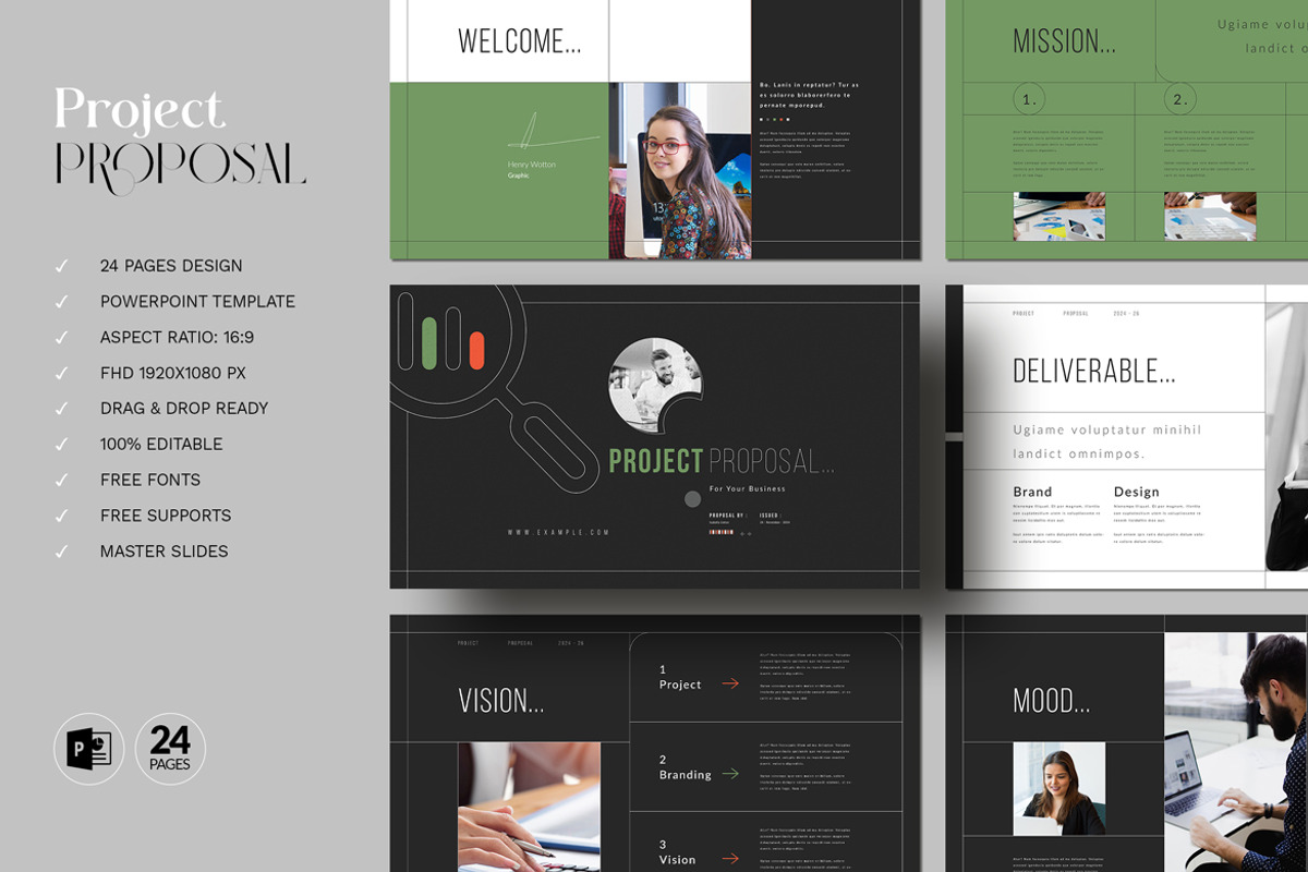 Project Proposal PowerPoint Template, a Presentation Template by White Graphic (Photo 2 of 9)