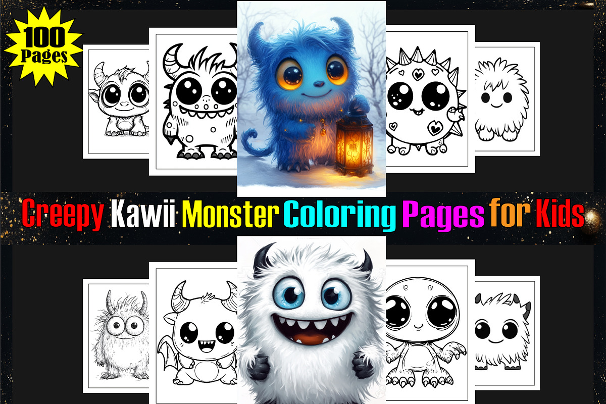 Creepy Kawii Monster Coloring Book, an Animal Illustration by Design Home (Photo 1 of 4)