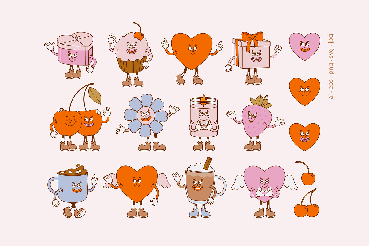 Retro Love, a Seasonal Illustration by Sweet Corner (Photo 3 of 11)