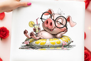 Pig Lemonade Summer Clipart Bundle, an Illustration by Digital Artistic99 (Thumbnail 10 of 11)