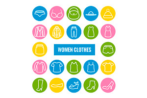 44 Vector Men & Women Clothes Icons