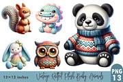 Vintage Knitted Plush Baby Animals, a Graphic by CitraGraphics (Thumbnail 1 of 3)