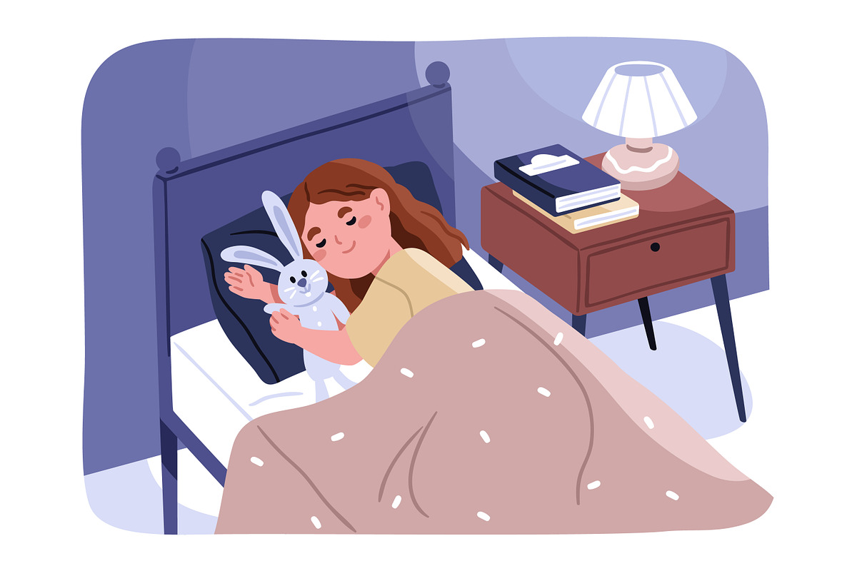 Daily routine of school girl kid set, a Person Illustration by Good Studio (Photo 11 of 13)