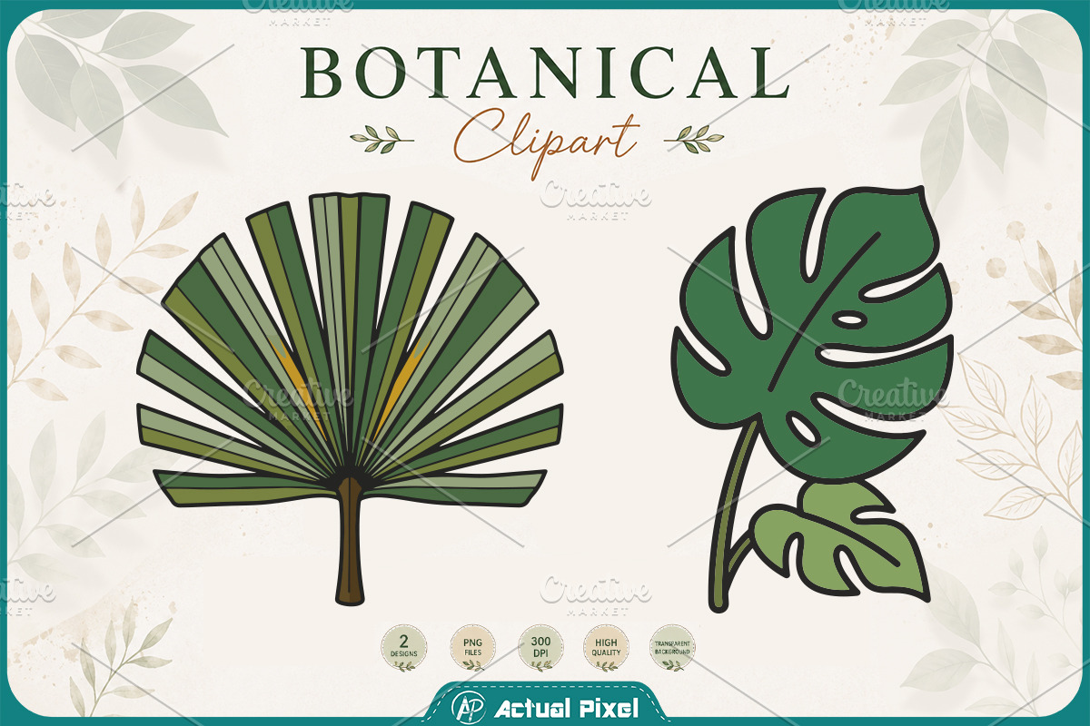 Boho Botanical Leaves Clipart Bundle, a Nature Photo by Actual Pixel (Photo 7 of 21)