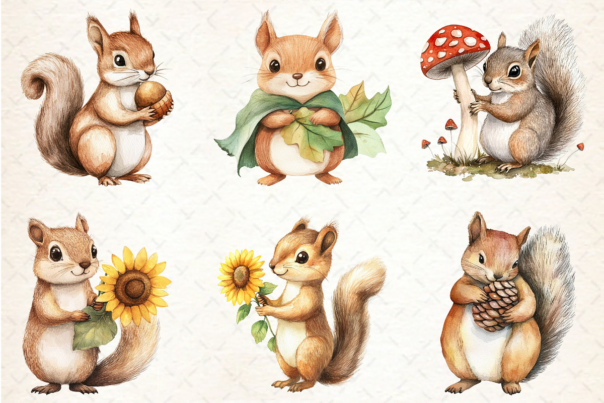 Fall Squirrels Garden Clipart, an Illustration by Rose Art (Photo 4 of 4)