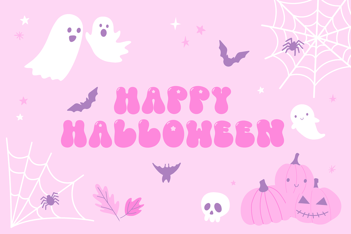 Kawaii Ghost Font, a Handwritten Font by Babymimiart (Photo 2 of 10)