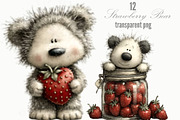 Strawberry Bear PNG Clipart, a Seasonal Illustration by Designking (Thumbnail 1 of 5)