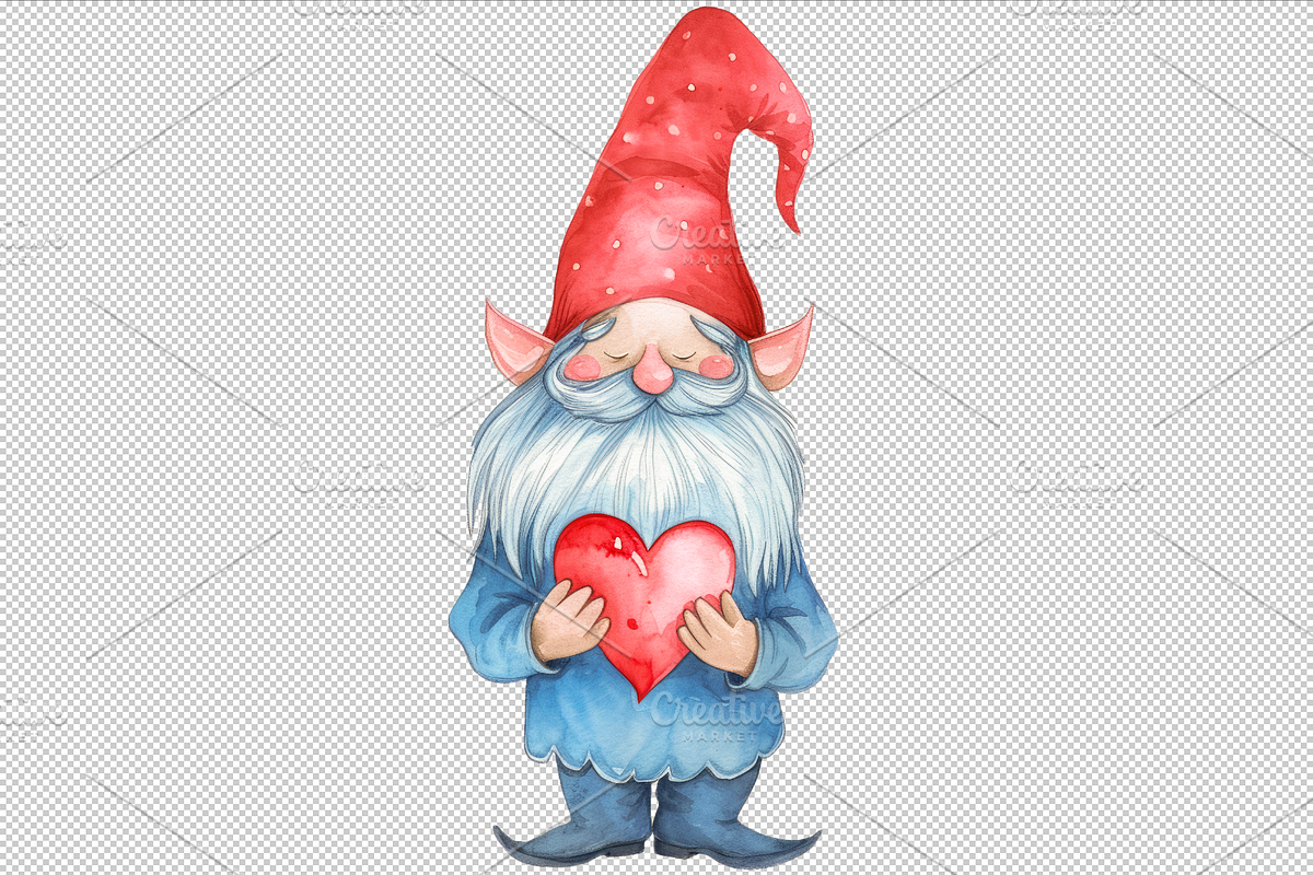Love Gnomes Clipart Valentine's Day, a Seasonal Illustration by VetalStock (Photo 5 of 6)