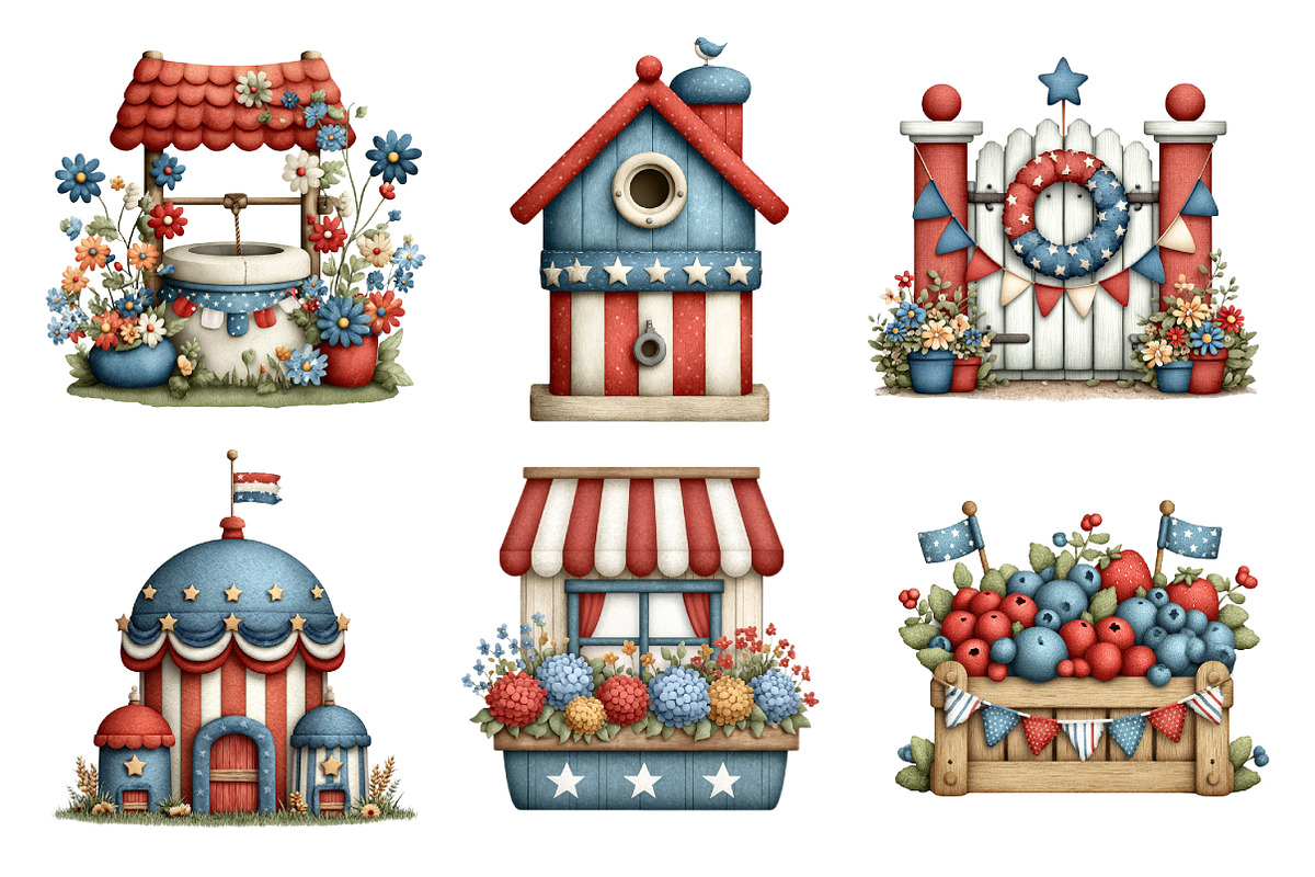 4th of July Countryside Clipart, a Seasonal Illustration by Daily.Designs (Photo 5 of 5)