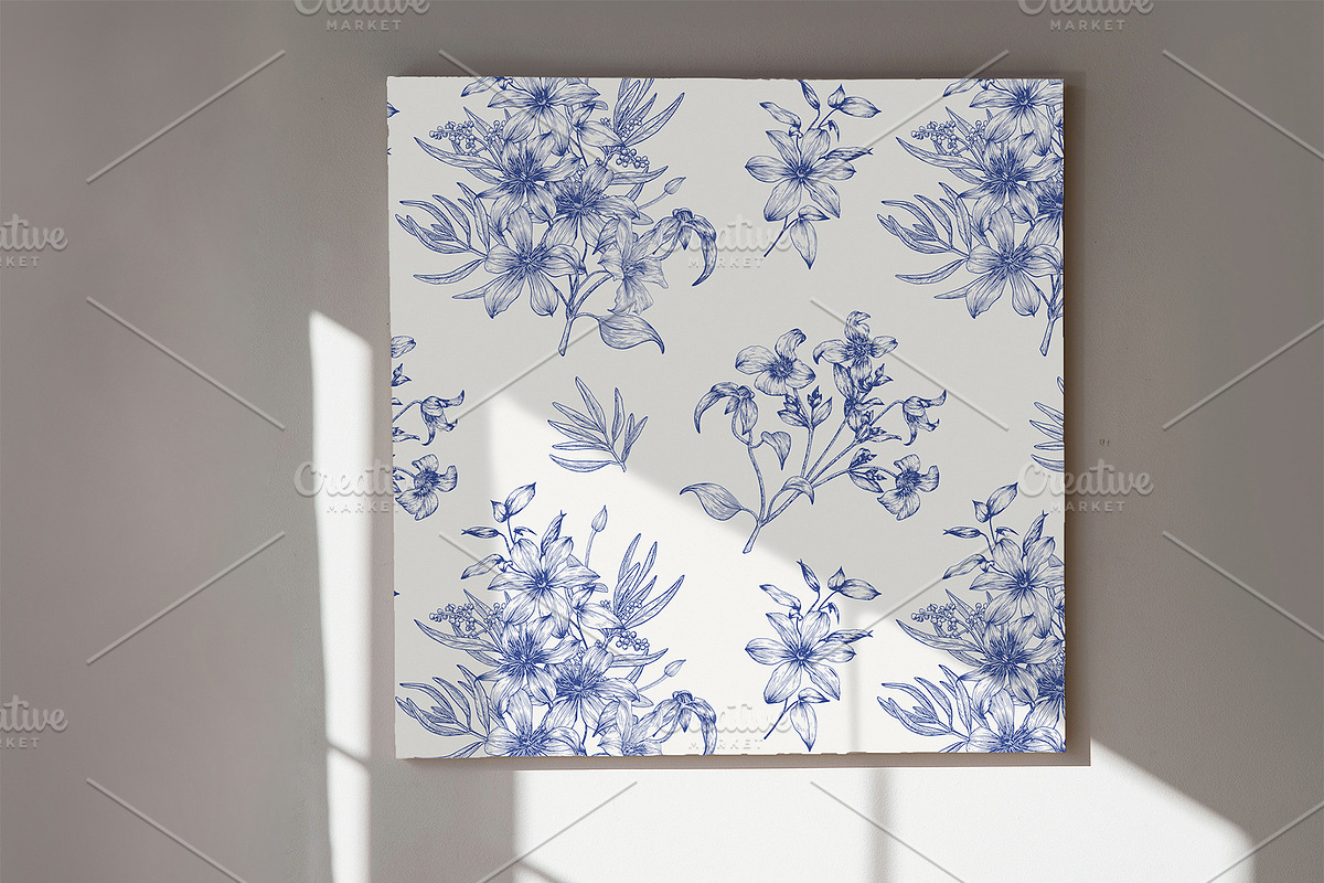 Toile Floral Seamless Patterns Set, a Pattern Graphic by ON_lineart_store (Photo 8 of 10)