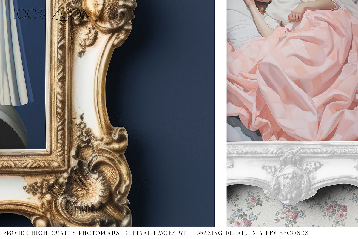 Vintage Frame & Wallpaper Mockup, a Household Mockup by mock-ups (Photo 6 of 14)