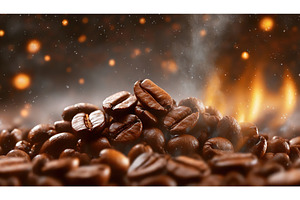 Roasted coffee beans glistening with, a Background Photo by Igor Tichonow