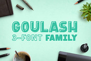 Goulash 3-Font Family, a Font by Satchel & Sage (Thumbnail 1 of 9)