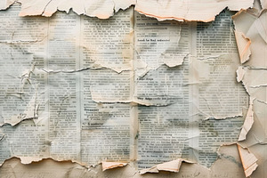 A collection of weathered newspaper, a Photo by Tanuart