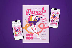 New Year's Day Parade Event Flyer, a Flyer Template by The Good Store