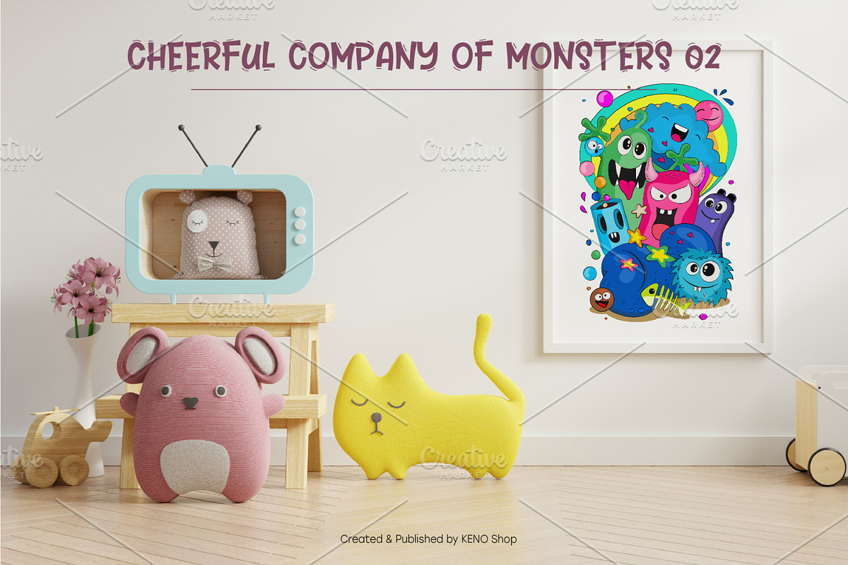 Cheerful Company of Monsters 02., an Animal Illustration by KENO Mascots (Photo 4 of 5)