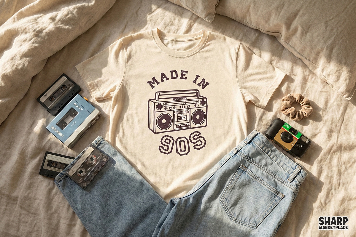 Made In 90s PNG, Retro Boombox, an Illustration by SharpMarketplace (Photo 3 of 4)