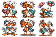 Whimsical Duck Couple Clipart, an Illustration by Daily.Designs (Thumbnail 3 of 8)