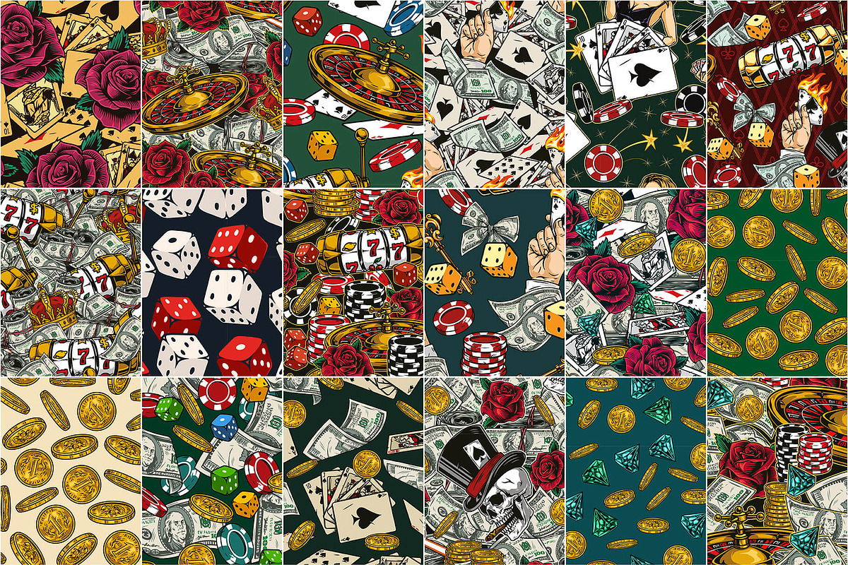 50 Gambling patterns, a Pattern Graphic by DGIM studio (Photo 3 of 6)