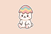 Cute Easter Bunny and Eggs Sticker, an Object Graphic by Andhnd Studio (Thumbnail 2 of 4)
