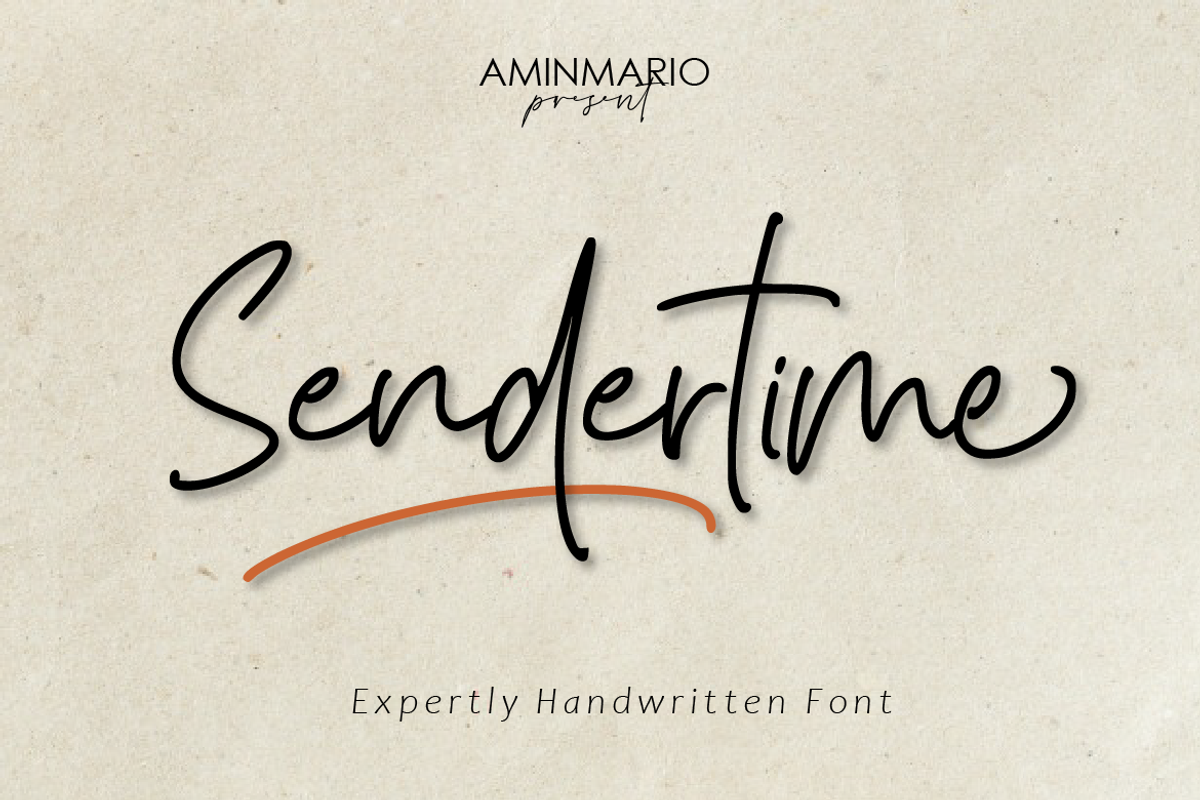 Sendertime, a Script Font by AMINMARIO (Photo 1 of 15)