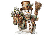 Snowman With Gift Clipart PNG, an Illustration by Memories By Lea (Thumbnail 14 of 17)