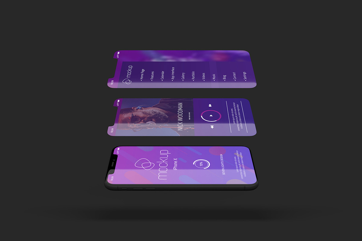 iPhone X Mockup Set, an iPhone Mockup by Seven Lights (Photo 5 of 10)