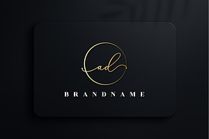 Letter AD Handwritten Signature Logo