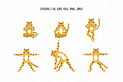 Tiger Yoga - Clipart and Patterns, an Animal Illustration by Nova Studio (Thumbnail 2 of 17)