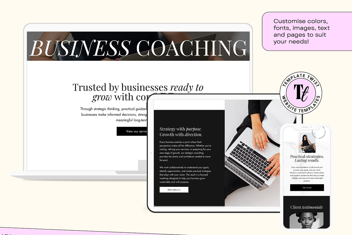 Luxury Website Consultant Coaches, a Wix Template by Template Twist Shop (Photo 6 of 9)