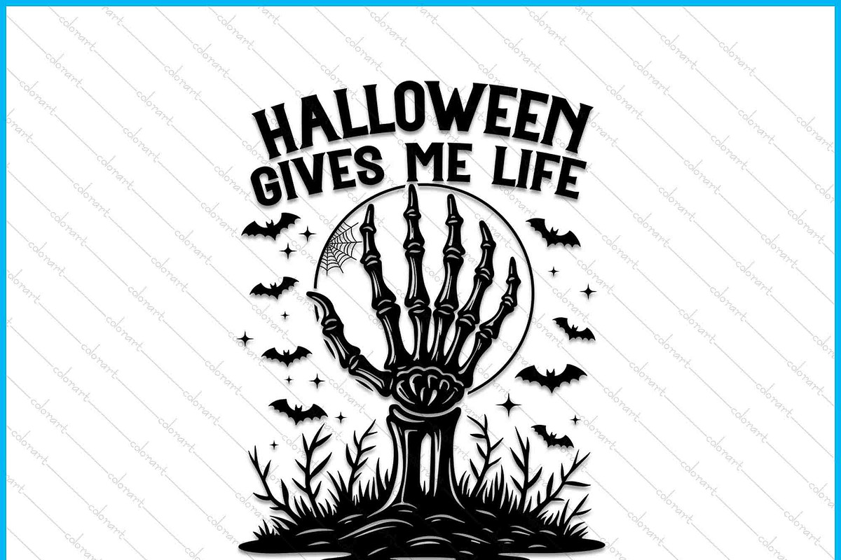 Halloween Gives Me Life Skeleton SVG, an Object Graphic by Creativeusart (Photo 2 of 4)