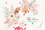 Watercolor Toffee Flowers, a Decorative Illustration by Webvilla Studio (Thumbnail 1 of 6)