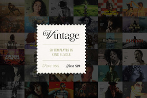 50 in 1 Vintage Effects Bundle, a Layer Style Add-On by pixelbuddha.net