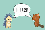 Woodland Animals Vector Clipart, an Animal Illustration by RabbitAndPencil (Thumbnail 3 of 3)