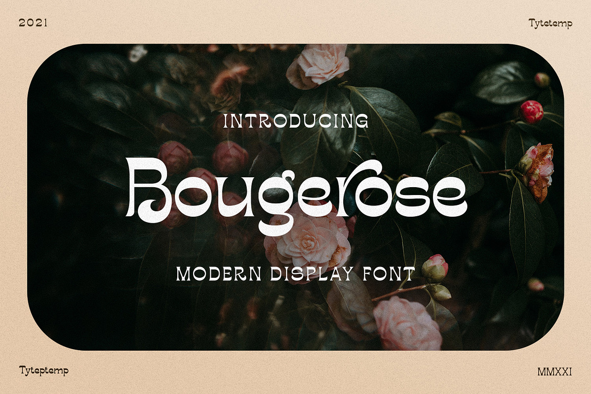 Bougerose a Modern Display Font, a Sans Serif Font by Typetemp Studio (Photo 1 of 16)