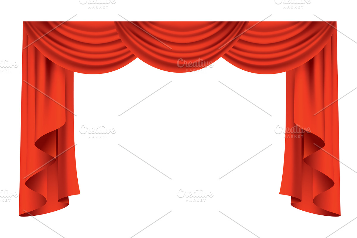 Red curtains realistic, an Object Illustration by Things for designers