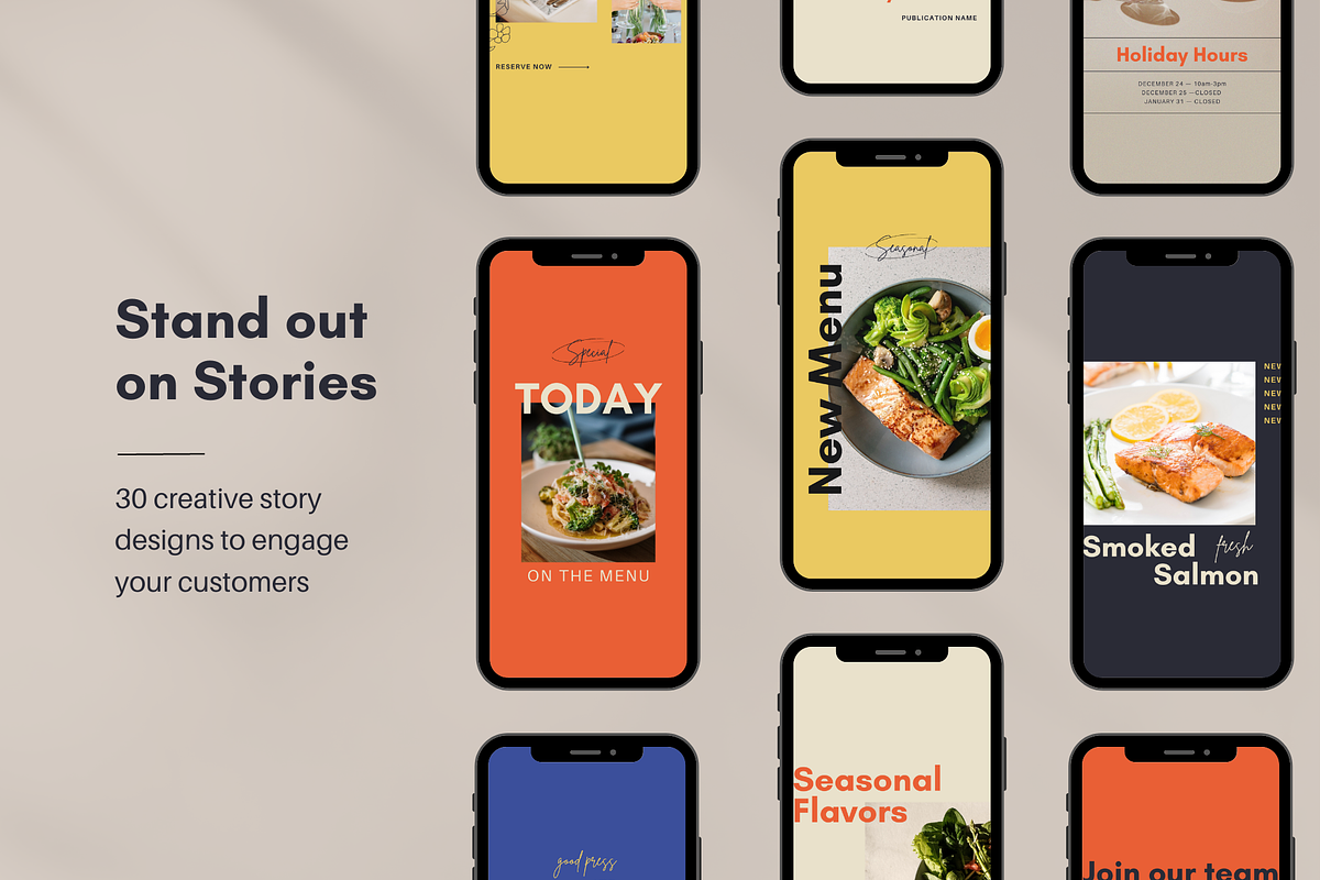 Restaurant Instagram Kit | Canva, a Social Media Template by Rose & Co. (Photo 4 of 8)