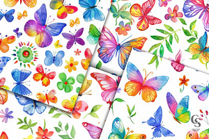 Colorful Hippie Butterflies Patterns