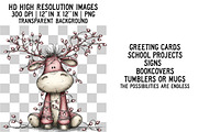 Quirky Christmas Reindeer Clipart, an Illustration by Craft Nest (Thumbnail 6 of 6)