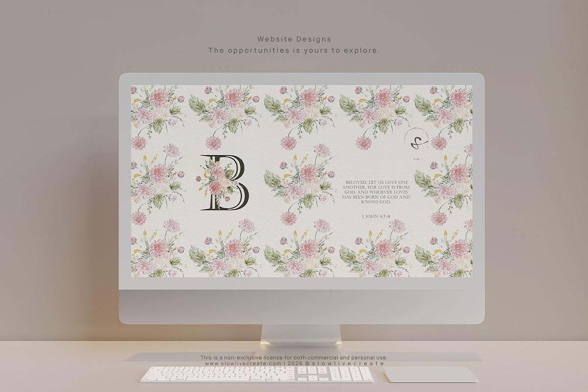 Bloom | Wedding Watercolor Florals, a Pattern Graphic by slowlivecreate (Photo 7 of 7)