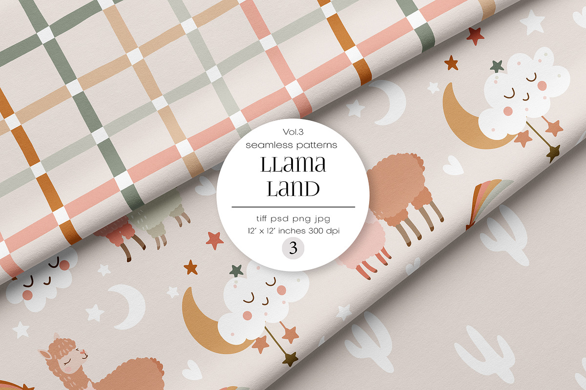 Llama Land – Patterns Collection, a Pattern Graphic by PROTEA Watercolor Studio (Photo 1 of 9)