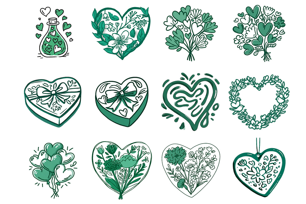 Whimsical Valentine Clipart, an Illustration by DreamArtGraphic (Photo 4 of 4)