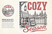 Vintage Cozy Season Christmas Design, a Seasonal Illustration by Libby Wishes (Thumbnail 1 of 4)