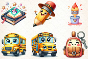 Cartoon School Watercolor Clipart, an Illustration by DreamCafeArt (Thumbnail 3 of 3)